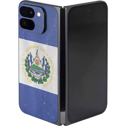El Salvador Flag Distressed Google Pixel 9 Pro Fold Skin